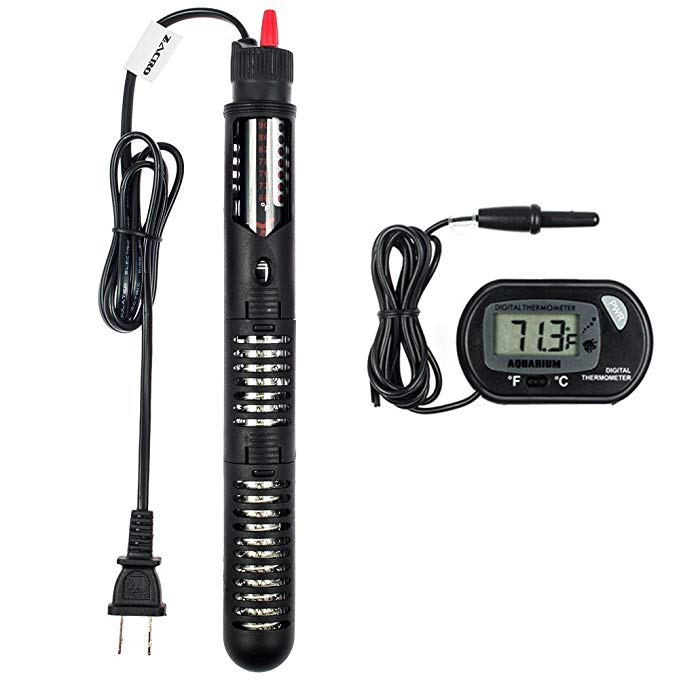 Zacro AH278 Aquarium Heater of 300W with Visible Temperature and Floating Thermometer with Suction Cup